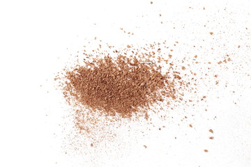 Cinnamon powder, shavings isolated on white background