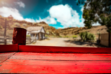 desk of free space and summer background 