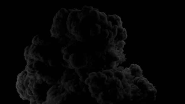 Large scale Explosion created Fume fx with Alpha matte.