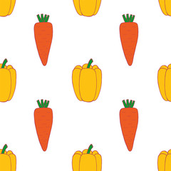 Carrot and pepper seamless pattern