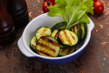 Vegan cuisine - grilled zucchini