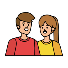 Fototapeta premium young couple avatars characters