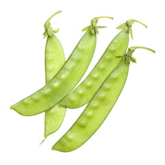 Snow peas isolated on white background
