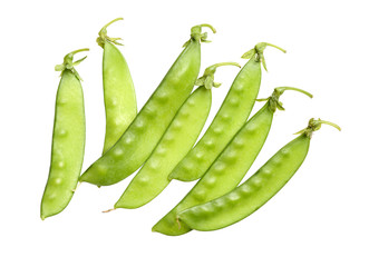 Snow peas isolated on white background