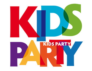 Kids Party - vector of stylized colorful font