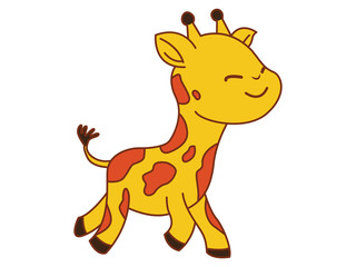 Giraffe cartoon icon in vector