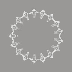 Circle Frame with vector abstract Art Nouveau style