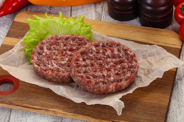 Raw burger cutlet
