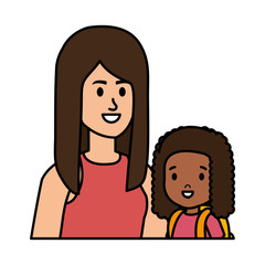 young mother with little daughter