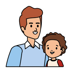 Fototapeta premium young father with son characters