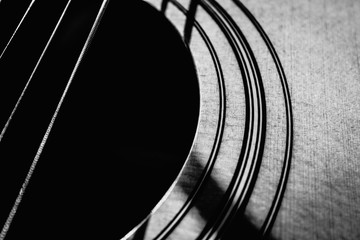 closeup of an acoustic guitar