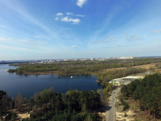 Obraz premium Aerial view of the Saburb landscape (drone image). Near Kiev,Ukraine