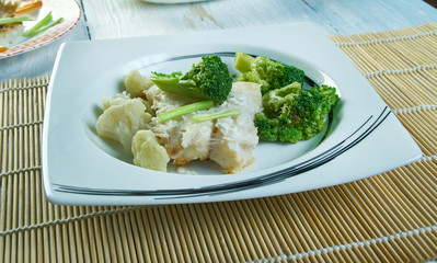 Poached hake
