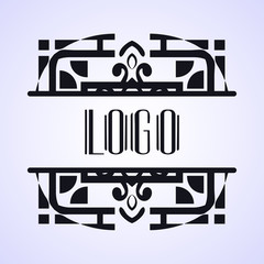 Modern art deco vintage badge logo design vector illustration for packaging of luxury products