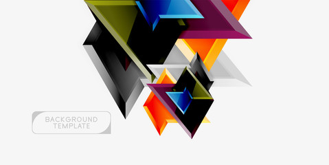 Bright colorful triangular poly 3d composition,abstract geometric background, minimal design, polygonal futuristic poster