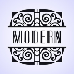 Modern art deco vintage badge logo design vector illustration for packaging of luxury products