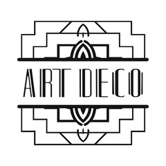 Modern art deco vintage badge logo design vector illustration for packaging of luxury products