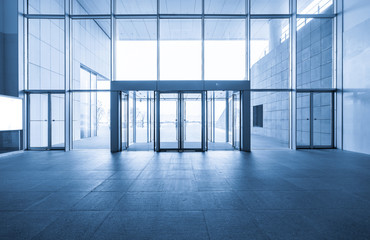 Entrance hall and empty floor tile, interior space