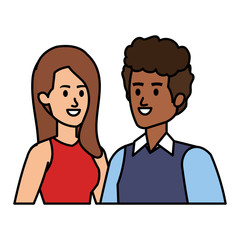 young couple avatars characters