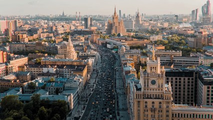 Fototapeta na wymiar aerial view of moscow russia
