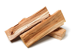 Pile of firewood isolated on a white background