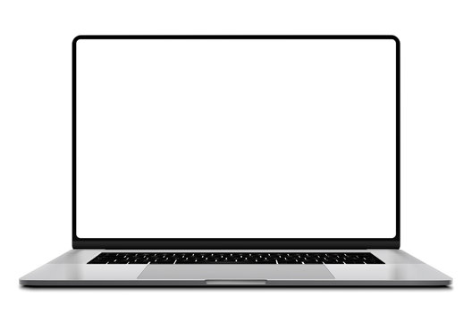 Laptop modern frameless with blank screen isolated on white background - super high detailed photorealistic esp 10 vector