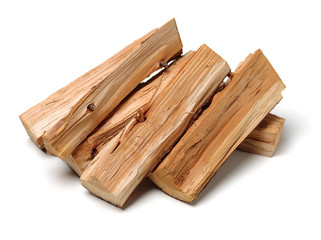 Pile of firewood isolated on a white background