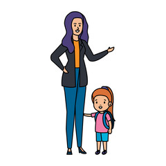 young mother with little daughter