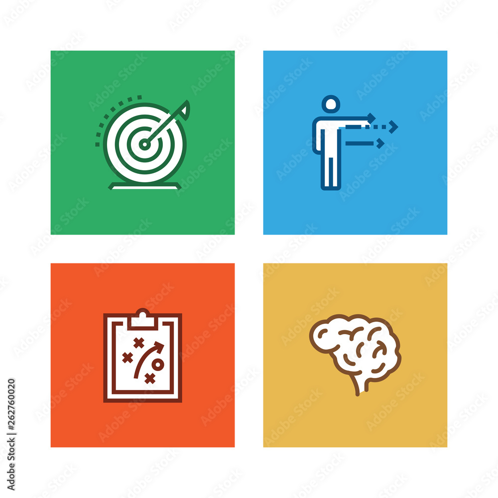 Wall mural COLLABORATION LINE ICON SET