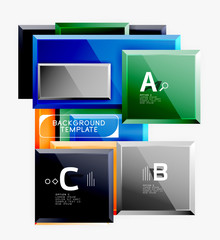 Geometrical design squares abstract banner, glossy shiny effects