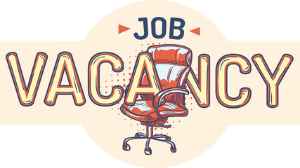 Job vacancy sign with office chair