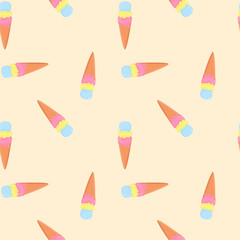 colorful ice cream seamless pattern.  EPS 10.
