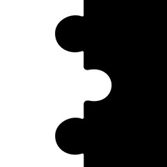 Black and white jigsaw puzzle - two different colors are connected and fully interlock - diversity and integration despite of difference and diversity. Vector illustration
