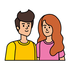 young couple avatars characters
