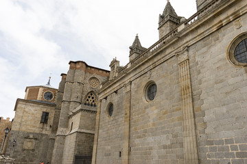 Fototapeta na wymiar The Cathedral of Christ the Savior is a temple of catholic cult of the Spanish city of Ávila, episcopal headquarters of the same name, in Castile and Leon.