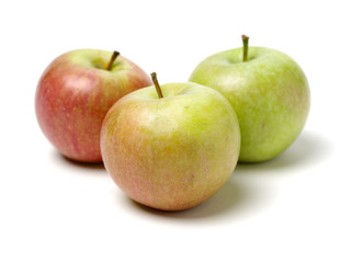 Green apples （china guoguang apple） isolated on white background