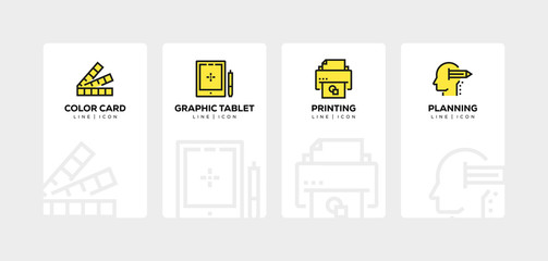 DESIGN AND CREATIVITY LINE ICON SET