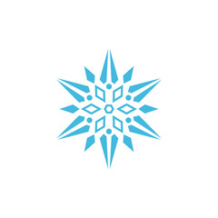 Modern Snowflakes Symbol Icon for holiday Christmas winter ornament decorations