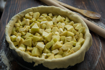 Slices of butter in Apple pie filling