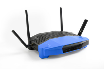 5g , 2.4g modern Wireless Wifi Router on isolated white background with clipping path.