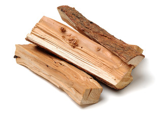 Pile of firewood isolated on a white background