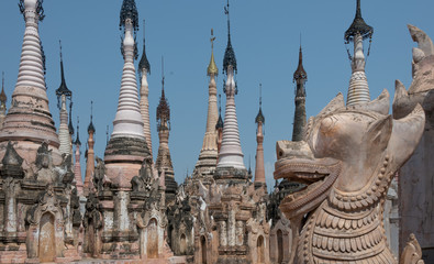 Fototapeta premium Stupas at the Kakku Pagoda Complex in central Myanmar