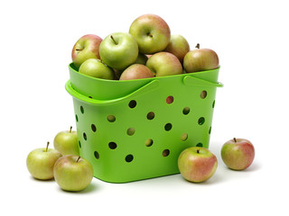 Green apples （china guoguang apple） isolated on white background