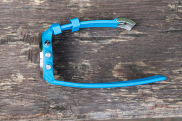 Close up of runner wearing sport smart watch