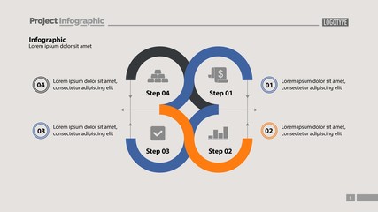 Four step process chart slide template