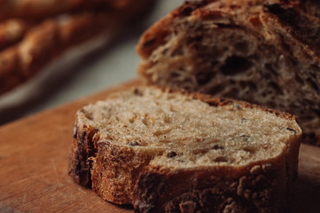 sliced ​​rye bread
