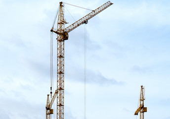 construction cranes construction of houses