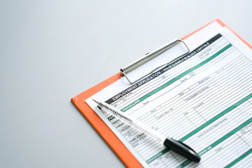Filling the employment application form