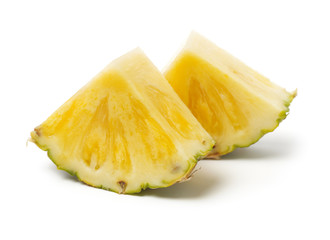 ripe pineapple on the white background 