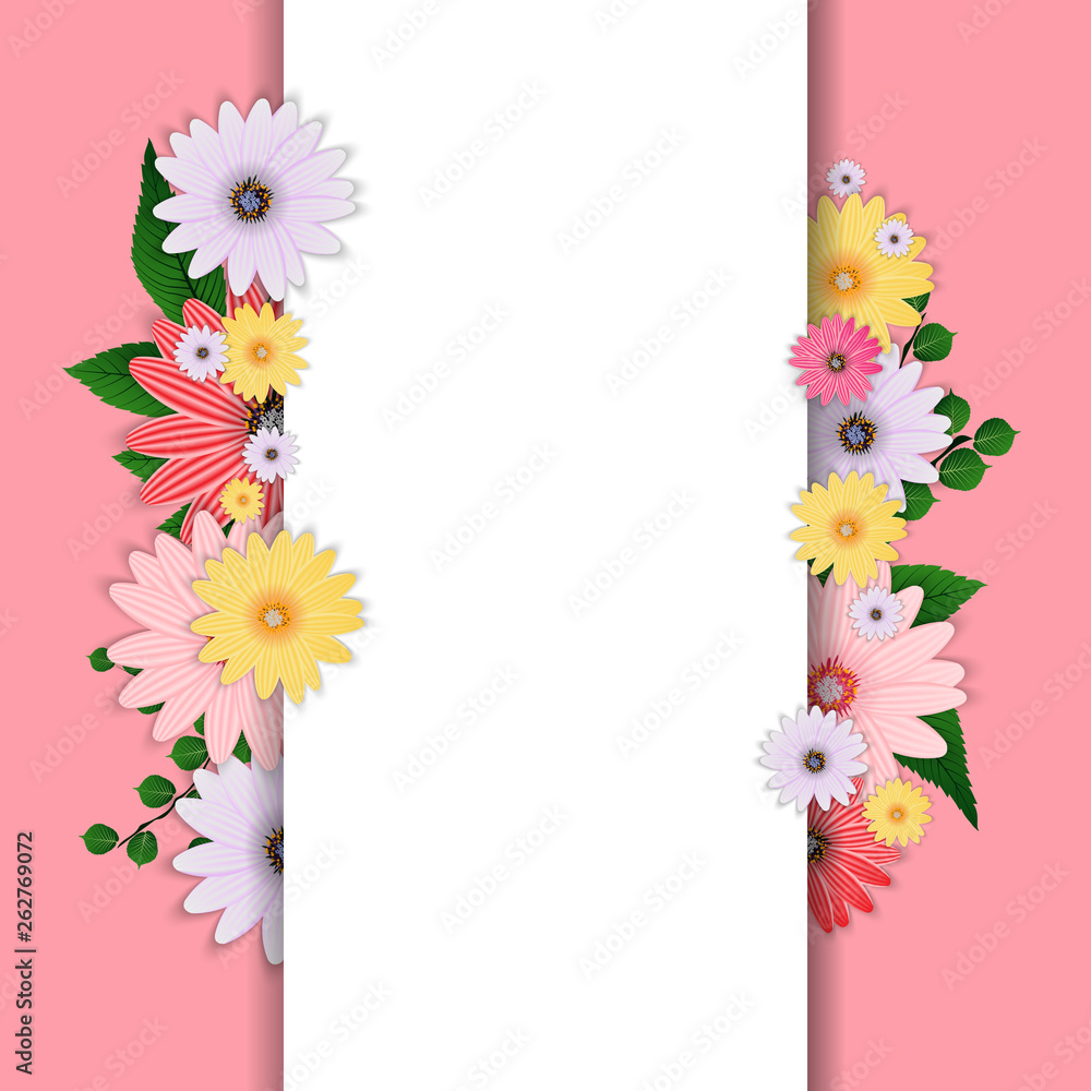 Canvas Prints Abstract Flower Background Template. Vector Illustration